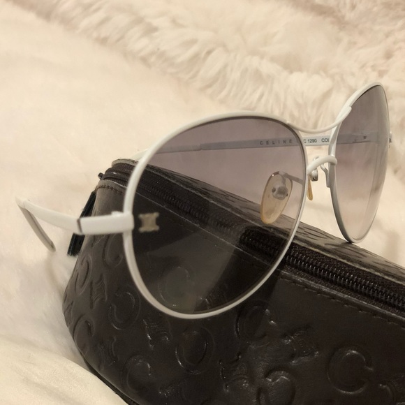 COPY - Celine White Metal Aviator Sunglasses From the Heidi Slimane Collection - Picture 8 of 10